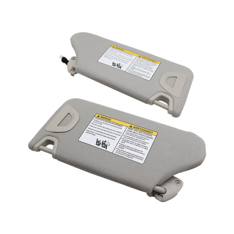 DURAFORCE Pair Sun Visor Gray w/ Light for 2013-2018 Nissan Altima Left & Right