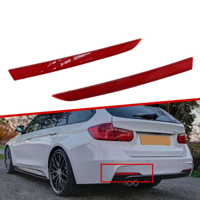 DURAFORCE Pair Rear Bumper Reflector Lamps for BMW 3-Series F30 F31 M Sport 2012-2017