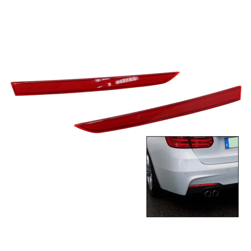 DURAFORCE Pair Rear Bumper Reflector Lamps for BMW 3-Series F30 F31 M Sport 2012-2017
