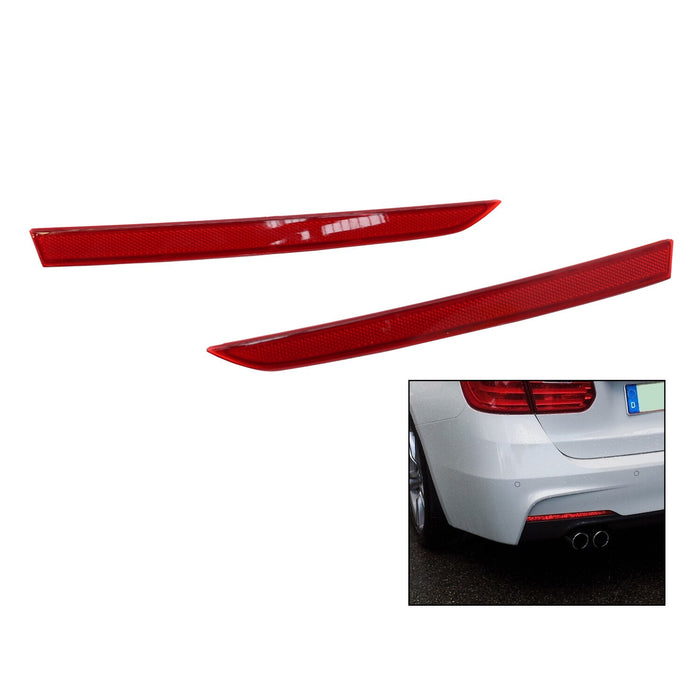 DURAFORCE Pair Rear Bumper Reflector Lamps for BMW 3-Series F30 F31 M Sport 2012-2017