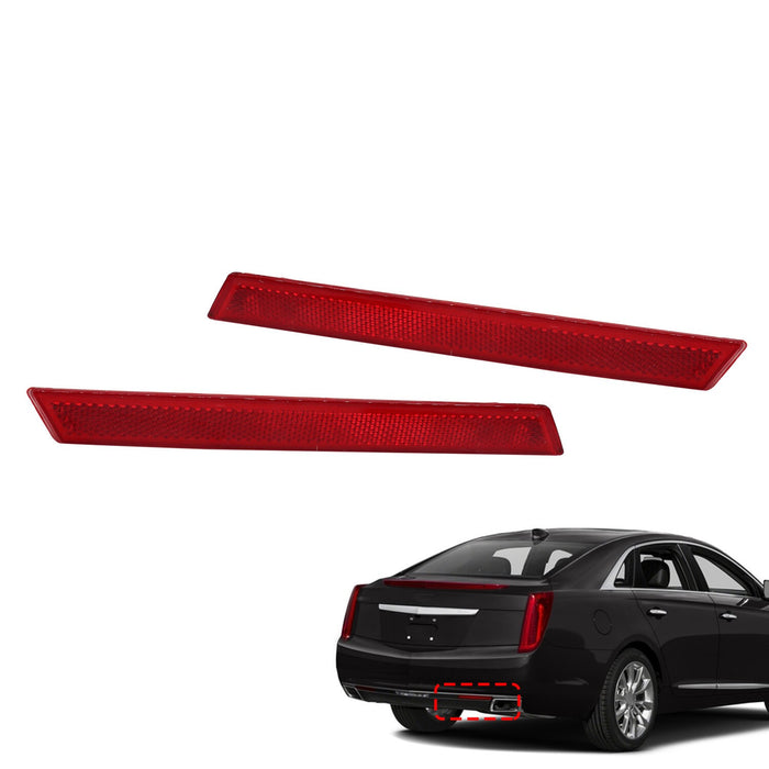 DURAFORCE Cadillac XTS 2013-2017 Red Rear Bumper Lower Reflector Light Trim Pair