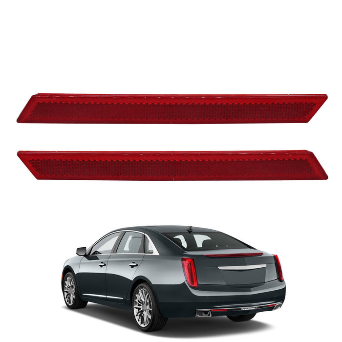 DURAFORCE Cadillac XTS 2013-2017 Red Rear Bumper Lower Reflector Light Trim Pair