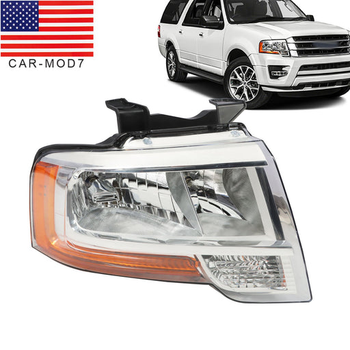 DURAFORCE 2015-2017 Ford Expedition Passenger Chrome Halogen Headlight with Bulbs