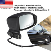 DURAFORCE Passenger Right Side Mirror Manual Fold Black 3Pin for Honda Fit 2015-2020