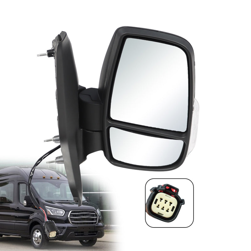 DURAFORCE Right Side Power Mirror with Lamp for Ford Transit 150 250 350HD 2010-2024