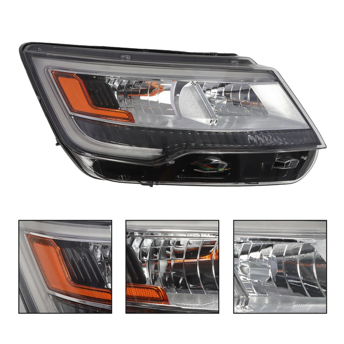 DURAFORCE 2016-2018 Ford Explorer Passenger Side Halogen Headlight with LED DRL