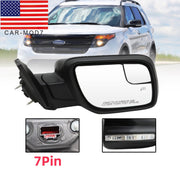 DURAFORCE Heated Passenger Side Mirror Signal Puddle 7 PIN for 2011-2015 Ford Explorer
