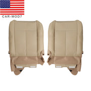 DURAFORCE PERF Tan Leather Driver & Passenger Seat Covers Bottom for 07-14 Ford Expedition
