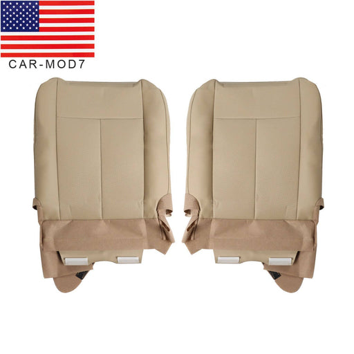 DURAFORCE PERF Tan Leather Driver & Passenger Seat Covers Bottom for 07-14 Ford Expedition
