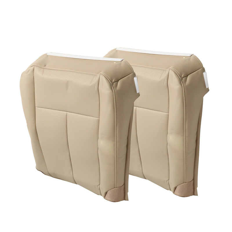DURAFORCE PERF Tan Leather Driver & Passenger Seat Covers Bottom for 07-14 Ford Expedition