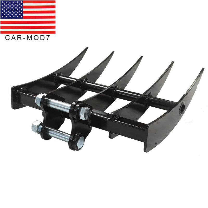 DURAFORCE Mini Excavator Rake Attachment 1-1.5 Ton Digger USA In Stock
