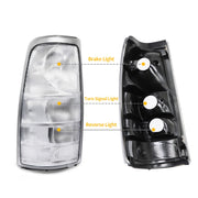 DURAFORCE Rare Clear Euro Rear Tail Lights Set for 99-02 Chevy Silverado GMC Sierra