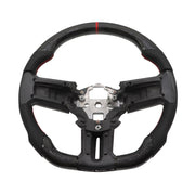 DURAFORCE Carbon Fiber Flat Leather Steering Wheel for Ford Mustang 2010-2014