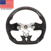 DURAFORCE Carbon Fiber Flat Sport Steering Wheel for Infiniti Q50 2013-2018 Non-Heated