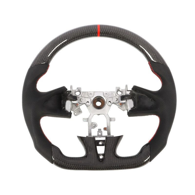 DURAFORCE Carbon Fiber Flat Sport Steering Wheel for Infiniti Q50 2013-2018 Non-Heated