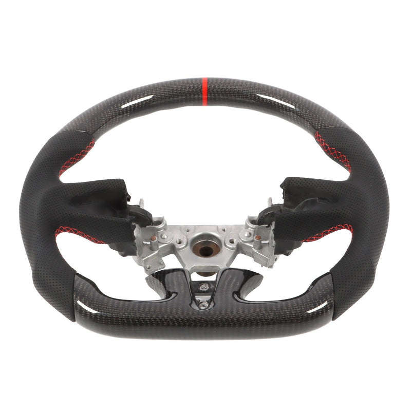 DURAFORCE Carbon Fiber Flat Sport Steering Wheel for Infiniti Q50 2013-2018 Non-Heated