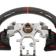 DURAFORCE Carbon Fiber Flat Sport Steering Wheel for Infiniti Q50 2013-2018 Non-Heated