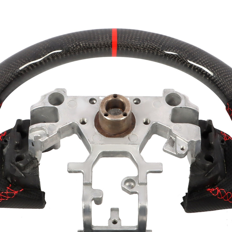 DURAFORCE Carbon Fiber Flat Sport Steering Wheel for Infiniti Q50 2013-2018 Non-Heated