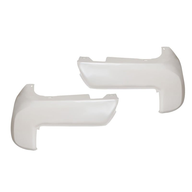 DURAFORCE Toyota Tacoma Rear Bumper End Cap White Set Pair 2016-2024 No Sensor Hole