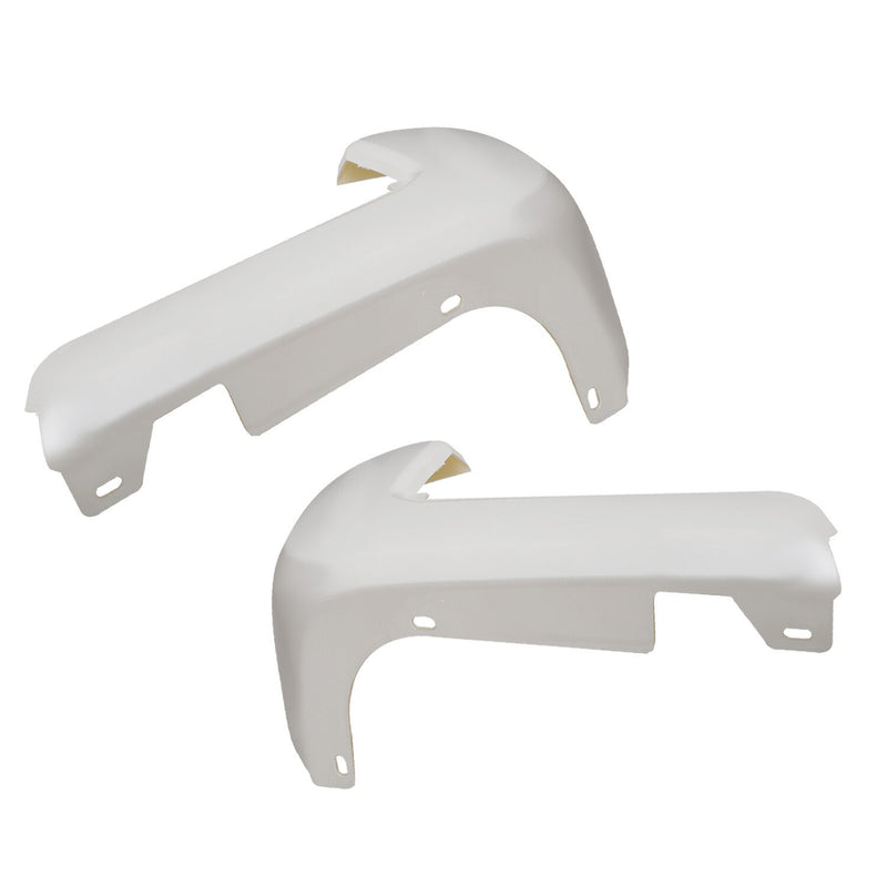 DURAFORCE Toyota Tacoma Rear Bumper End Cap White Set Pair 2016-2024 No Sensor Hole