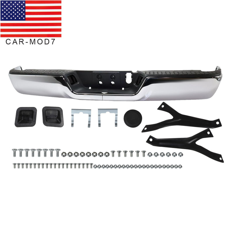 DURAFORCE Chrome Rear Step Bumper Face Bars w/o Park Holes for Ram 2500 3500 2013-2018