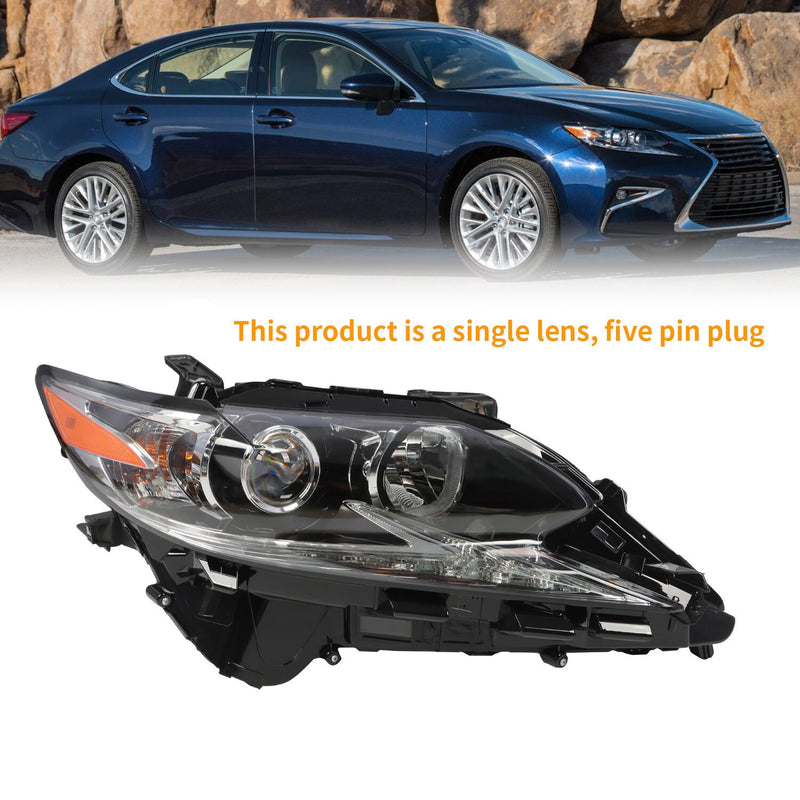 DURAFORCE Right Passenger Headlight 2016-2018 Lexus ES350 ES300H Halogen Projector Lens