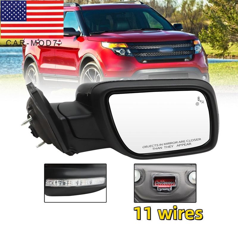 DURAFORCE Right Side Mirror RH 2011-2015 Ford Explorer Blind Spot Power Fold 11 Wires