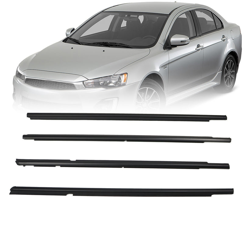 DURAFORCE Set of 4 Door Belt Moldings for Mitsubishi Lancer 2008-2017 Window Belt Line