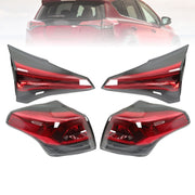 DURAFORCE 4PCS Tail Lights Set for 2016-2018 Toyota RAV4 Outer & Inner Left Right