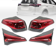 DURAFORCE 4PCS Tail Lights Set for 2016-2018 Toyota RAV4 Outer & Inner Left Right