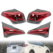 DURAFORCE 4PCS Tail Lights Set for 2016-2018 Toyota RAV4 Outer & Inner Left Right