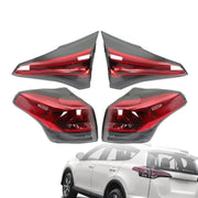 DURAFORCE 4PCS Tail Lights Set for 2016-2018 Toyota RAV4 Outer & Inner Left Right
