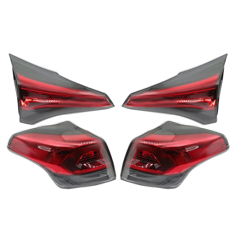DURAFORCE 4PCS Tail Lights Set for 2016-2018 Toyota RAV4 Outer & Inner Left Right