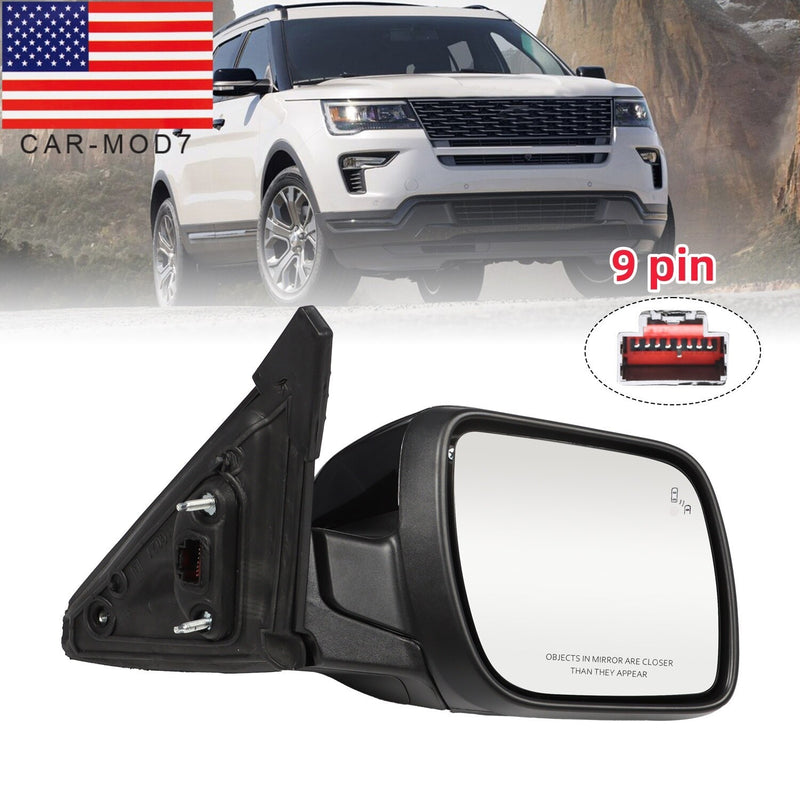 DURAFORCE Ford Explorer 2016-19 Passenger Side Mirror with Blind Spot & Puddle Lamp RH