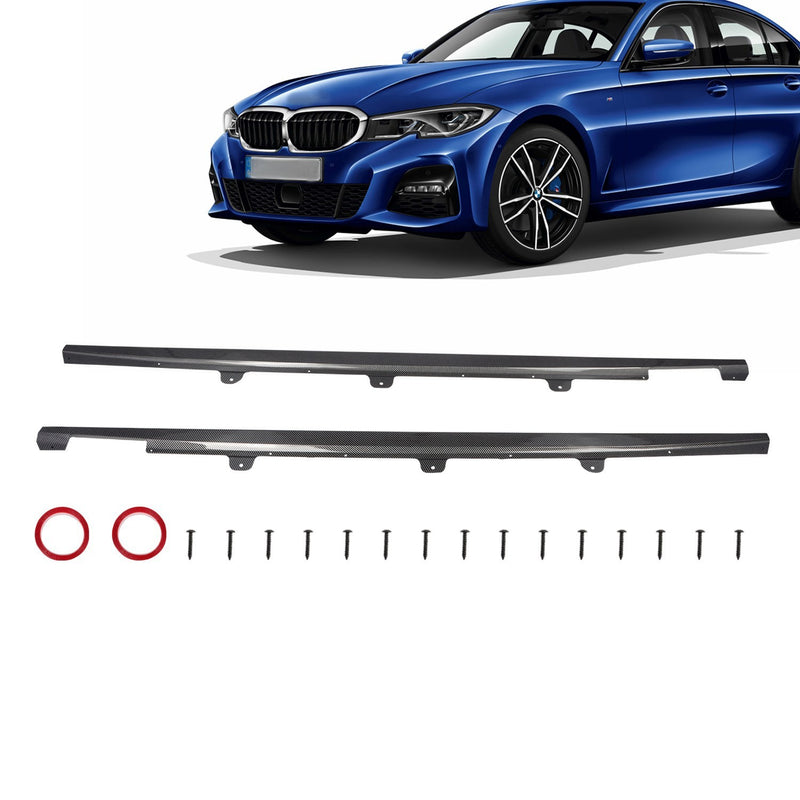 DURAFORCE Carbon Fiber Side Skirt Extensions for 2019-2023 BMW G20 G28 3 Series