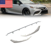 DURAFORCE Silver Front Bumper Grille Lower Molding Trims for 2021-2024 Toyota Camry SE XSE