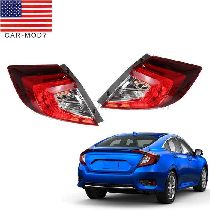 DURAFORCE 2016-2018 Honda Civic Tail Light w/Bulbs Left & Right Outer Taillamp