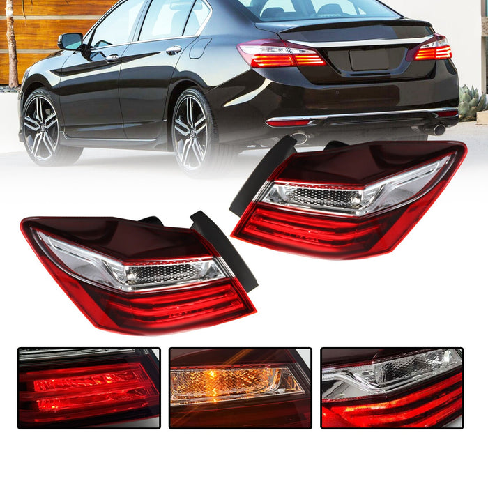 DURAFORCE 2016-2017 Honda Accord Left & Right Inner Outer Brake Tail Lights Set