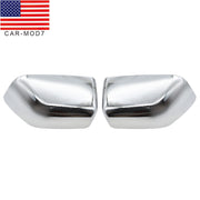 DURAFORCE Chrome Half Mirror Covers Caps for Ford F250 F350 F450 Super Duty 2017-2022