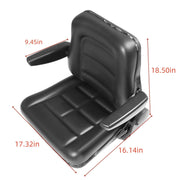 DURAFORCE Adjustable Tractor Seat with Backrest & Armrests for Lawn Mower Forklift Excavat