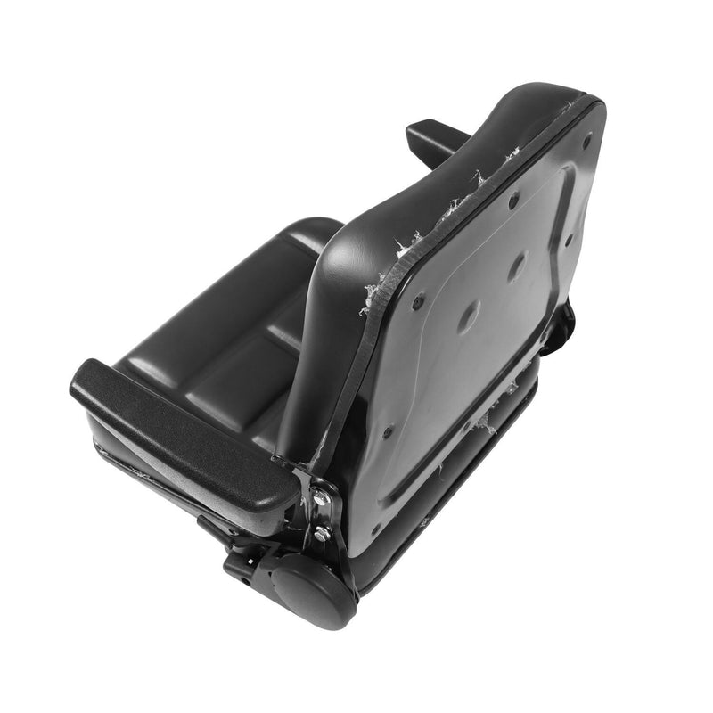 DURAFORCE Adjustable Tractor Seat with Backrest & Armrests for Lawn Mower Forklift Excavat