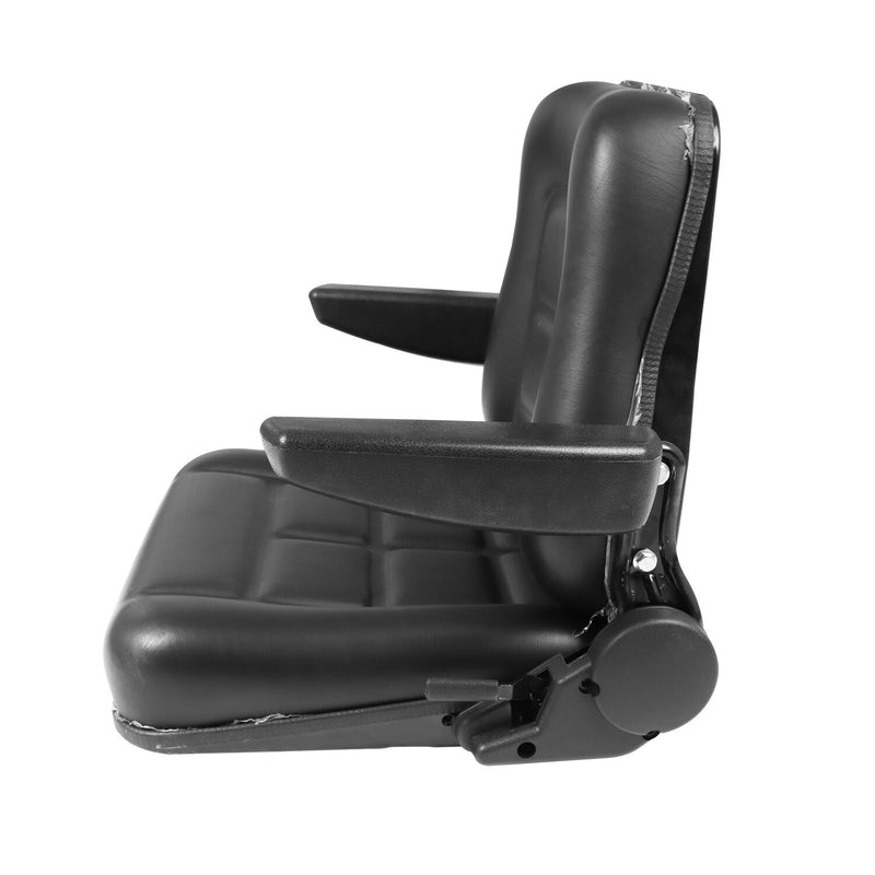 DURAFORCE Adjustable Tractor Seat with Backrest & Armrests for Lawn Mower Forklift Excavat