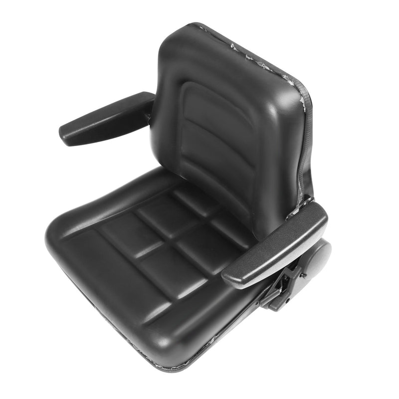 DURAFORCE Adjustable Tractor Seat with Backrest & Armrests for Lawn Mower Forklift Excavat
