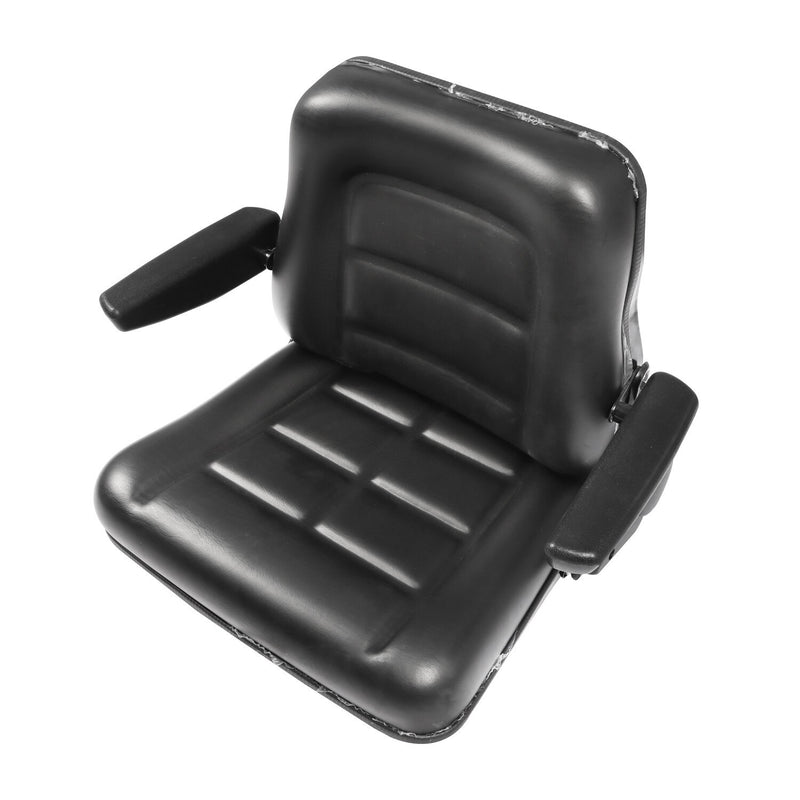 DURAFORCE Adjustable Tractor Seat with Backrest & Armrests for Lawn Mower Forklift Excavat
