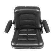DURAFORCE Adjustable Tractor Seat with Backrest & Armrests for Lawn Mower Forklift Excavat