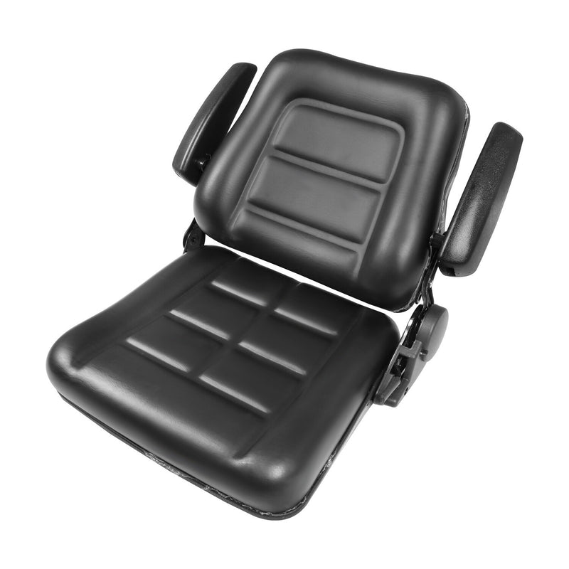 DURAFORCE Adjustable Tractor Seat with Backrest & Armrests for Lawn Mower Forklift Excavat