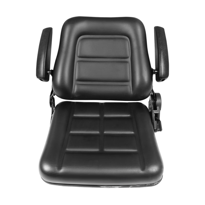 DURAFORCE Adjustable Tractor Seat with Backrest & Armrests for Lawn Mower Forklift Excavat