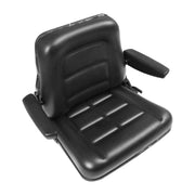 DURAFORCE Adjustable Tractor Seat with Backrest & Armrests for Lawn Mower Forklift Excavat