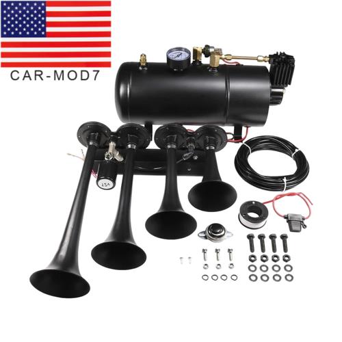DURAFORCE Train Horn Kit 1G Air Tank 150psi 4 Trumpets Loud System for Truck Car Pickup