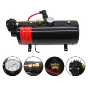 DURAFORCE Train Horn Kit 1G Air Tank 150psi 4 Trumpets Loud System for Truck Car Pickup